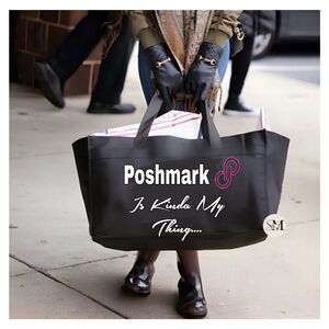 JUMBO Handmade canvas tote. Poshmark is KINDA MY THING.